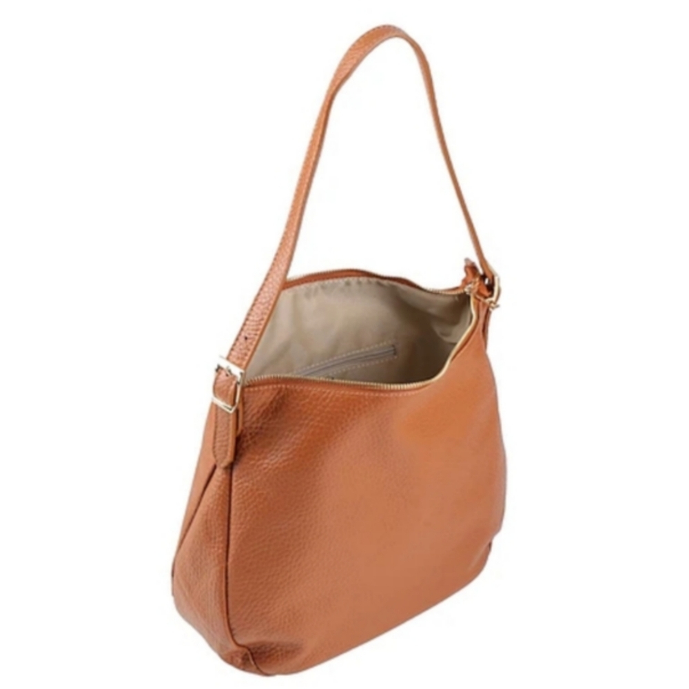 Soft Pebbled Leather Hobo Bag